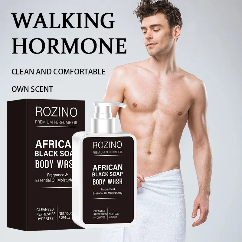 African Black Soap Body Wash for Men Deep Cleansing & Long-lasting Fragrance with Plant Essence