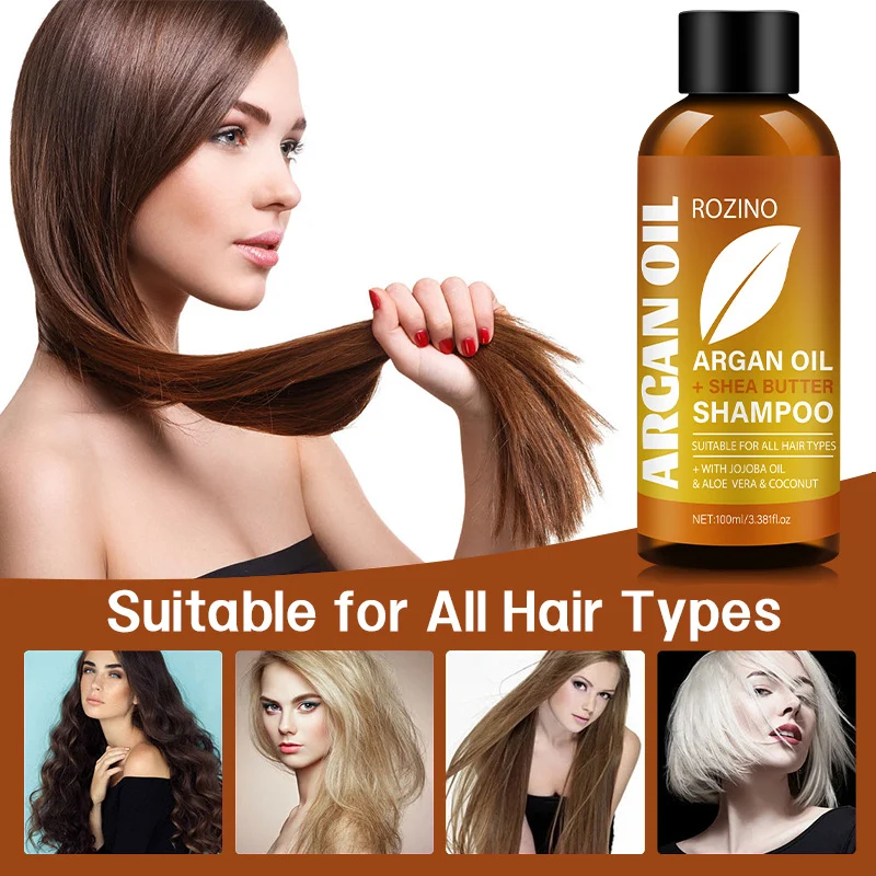 Argan Oil Shampoo for Moisturizing & Smoothing Hair with Shea Butter and Jojoba Oil 100ml