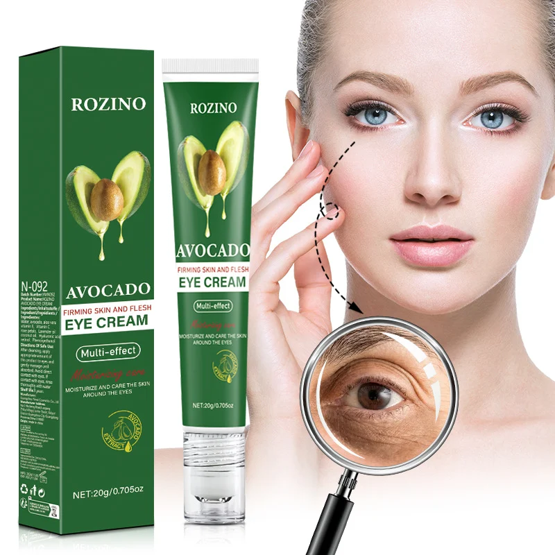 Avocado Eye Cream for Dark Circles and Puffiness ROZINO Firming and Moisturizing Eye Roller 20g