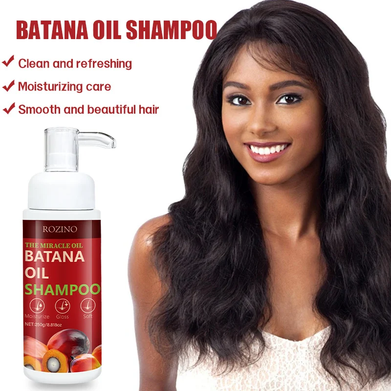 Batana Oil Shampoo for Deep Cleaning and Scalp Soothing, ROZINO Refreshing Oil Control Hair Wash with Keratin & Rosemary Oil - 250g