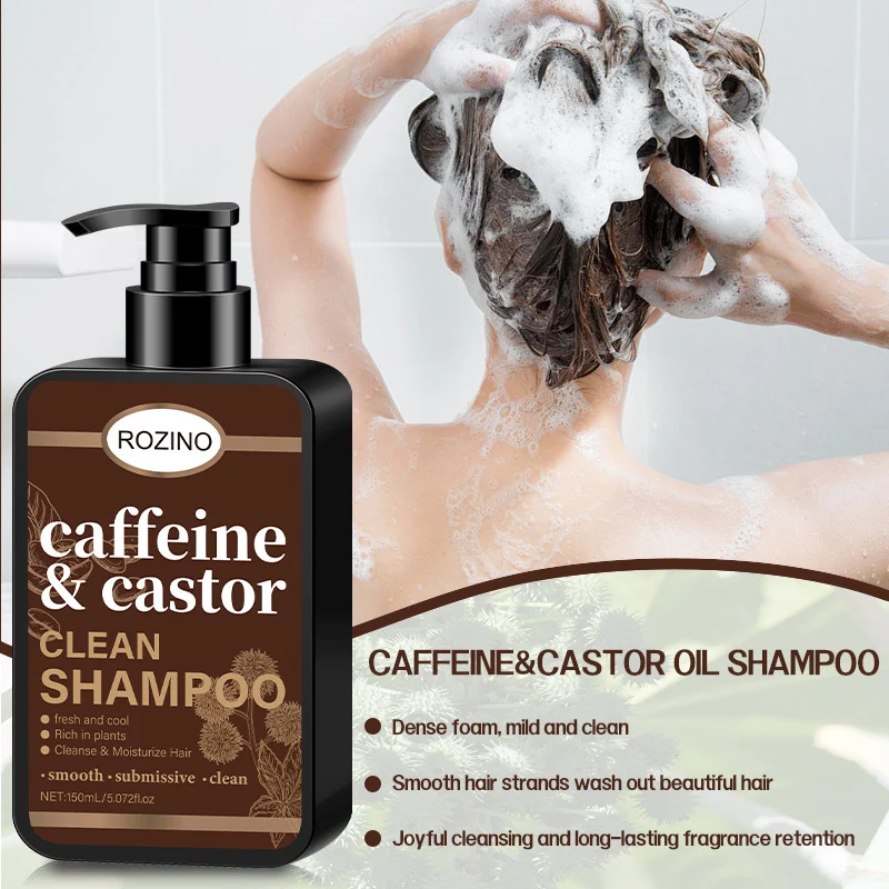 Caffeine Shampoo for Oil Control & Anti-Dandruff with Castor Oil Refreshing Cleanser