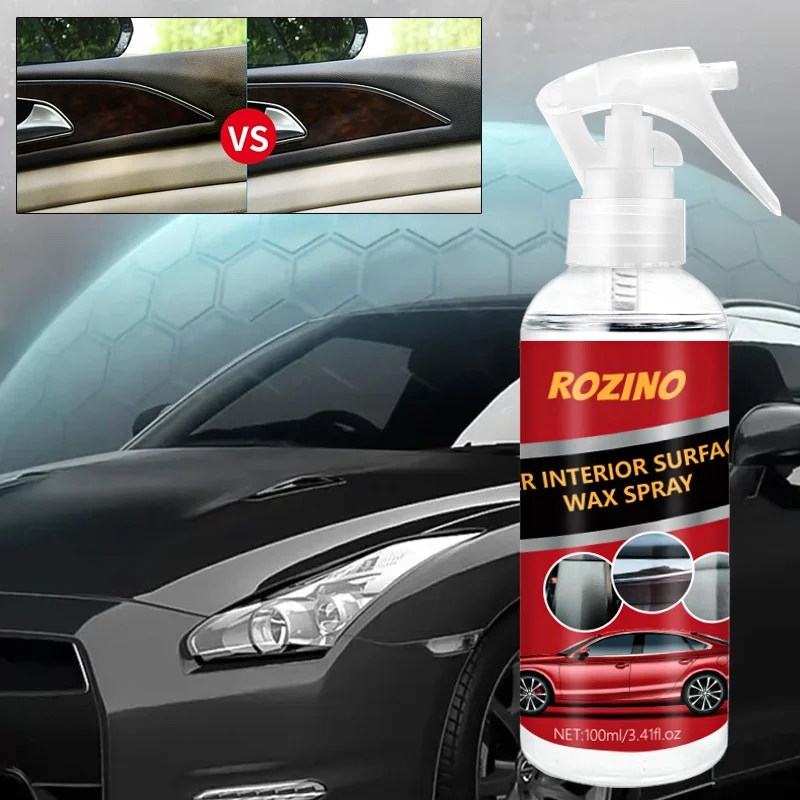 car-interior-cleaner-spray-rozino-spu775647705434-1 Car Interior Cleaner Spray ROZINO Waterless Foam Decontamination Wax Spray for Glass and Surfaces 100ml