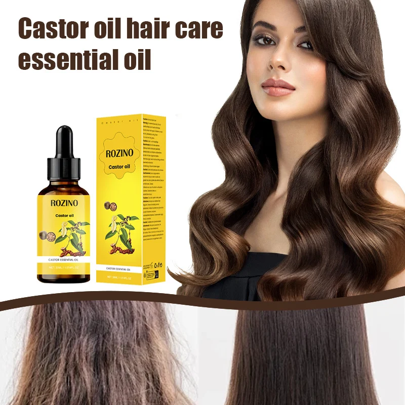Castor Oil Hair Care Essential Oil for Damaged Hair Repair and Deep Moisturizing - ROZINO 30ml