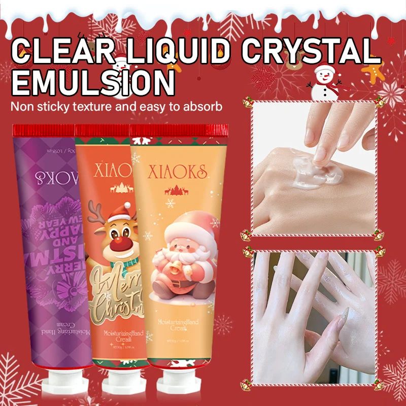 Christmas Hand Cream Set ROZINO Fruit Scented Moisturizing & Hydrating Hand Lotion Gift Box 3-Piece
