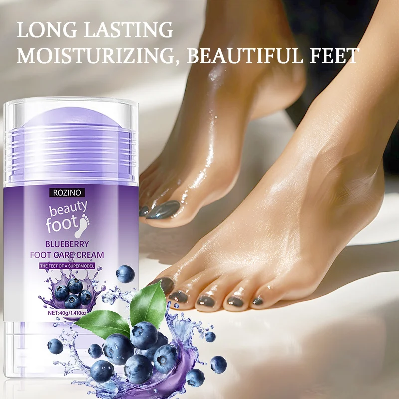 Foot Care Cream Stick for Cracked Heel Repair and Moisturizing Blueberry Foot Balm 40g