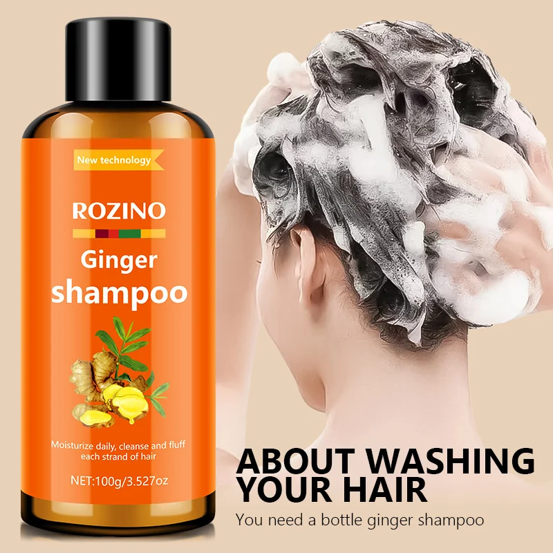 Ginger Shampoo for Anti-Dandruff and Oil Control - ROZINO 100g Strengthening & Anti-Itch Hair Wash