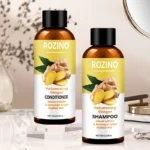 Ginger Shampoo and Conditioner Set for Hair Growth, ROZINO Biotin Infused Volumizing Scalp Care & Body Wash (100ml)