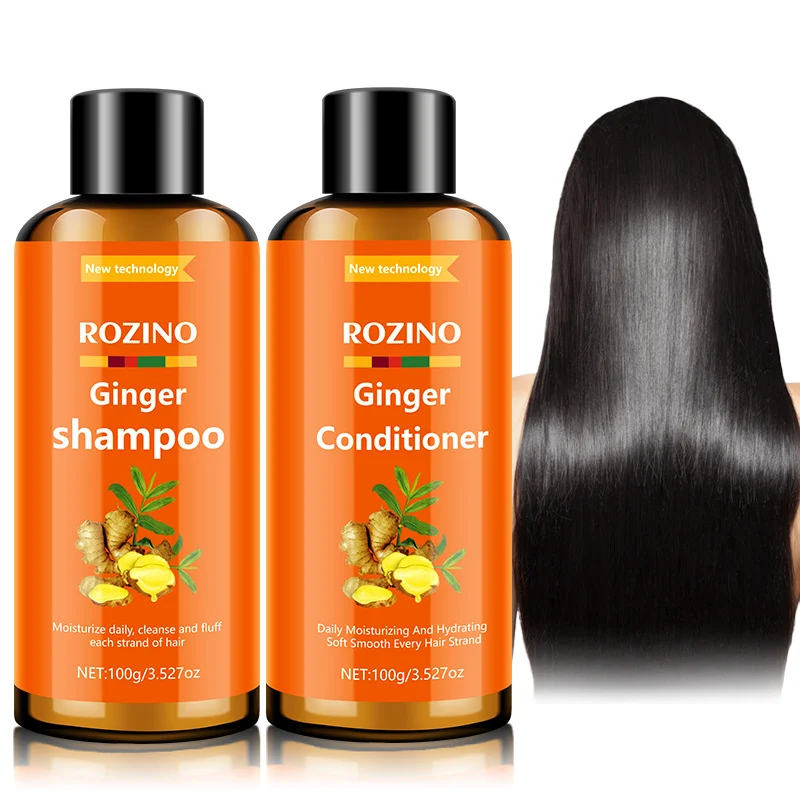Ginger Shampoo and Conditioner Set for Smooth and Silky Hair Anti-Frizz Fragrance Hydrating Kit