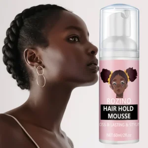 Hair Styling Mousse for Braids and Curls ROZINO Long Lasting Hold & Gloss 60ml