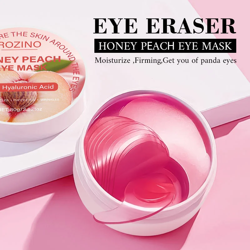 Honey Peach Eye Mask ROZINO Moisturizing & Repairing Eye Patches for Dark Circles and Wrinkles (60pcs)