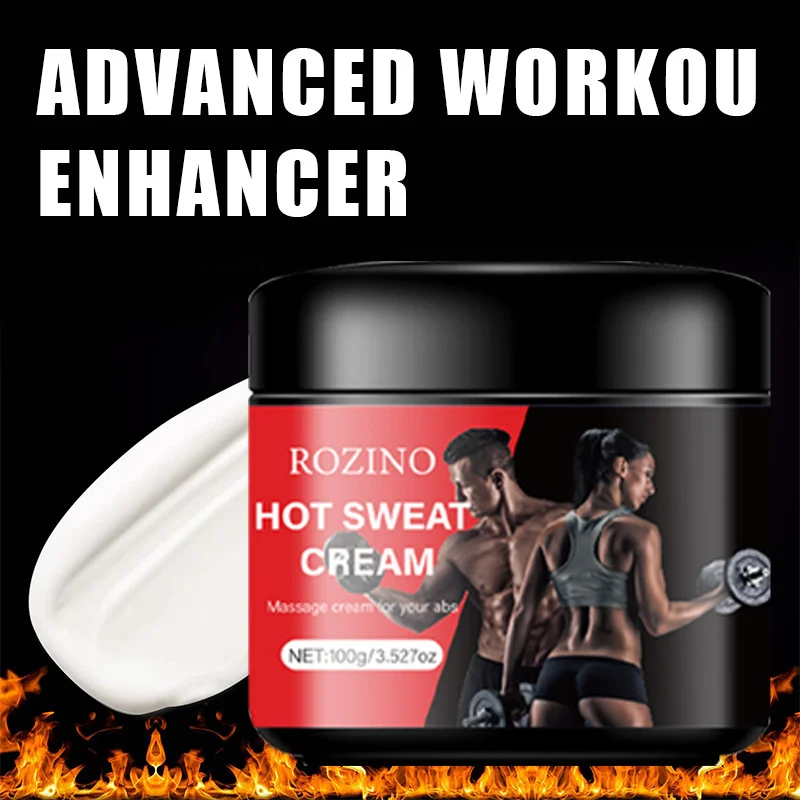 Hot Sweat Cream ROZINO Abdominal Muscle Massage Workout Enhancer for Firming and Shaping 100g