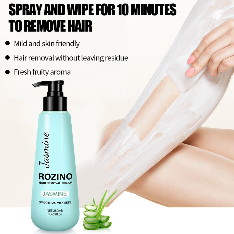 Hair Removal Cream ROZINO Jasmine Essence Gentle Soothing Formula for Full Body 280ml