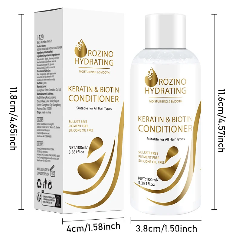 Close-up of ROZINO hair conditioner texture on fingers