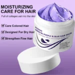 Keratin Hair Mask for Damaged Hair Repair and Brassy Tone Removal - ROZINO Purple & Blue Moisturizing Treatment (100g)