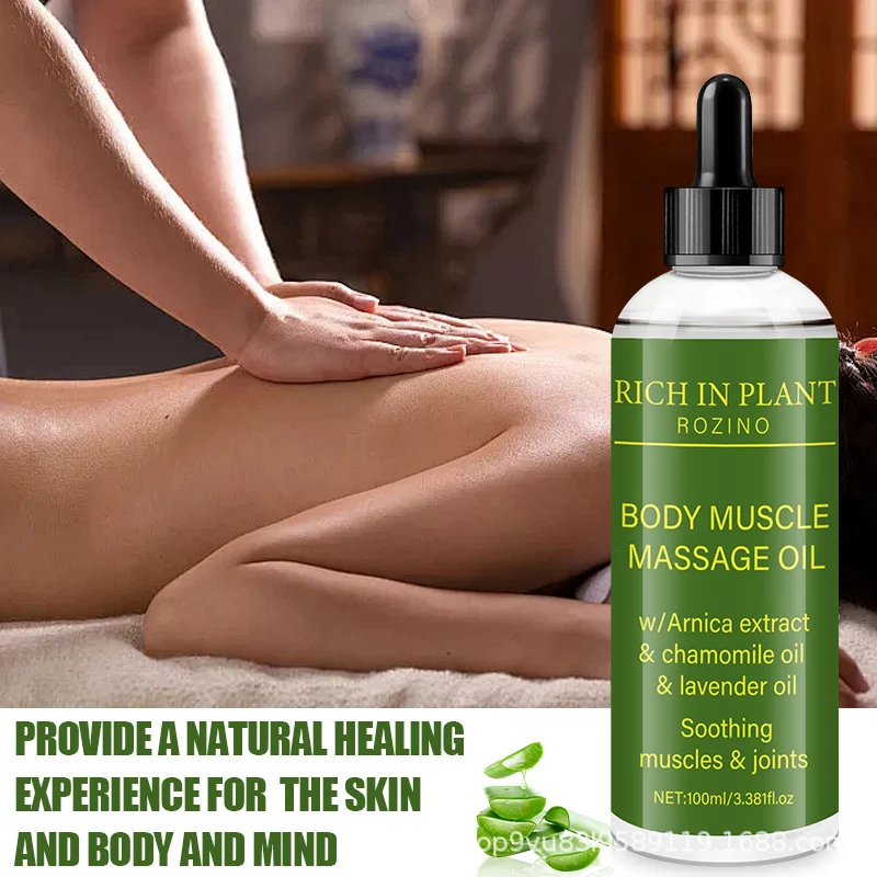 Lavender Massage Oil for Body Relaxation and Muscle Relief - ROZINO Soothing Formula 100ml