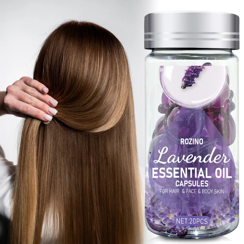 Lavender Essential Oil Capsules for Hair Face and Body Deep Moisturizing & Smoothing Treatment 20pcs