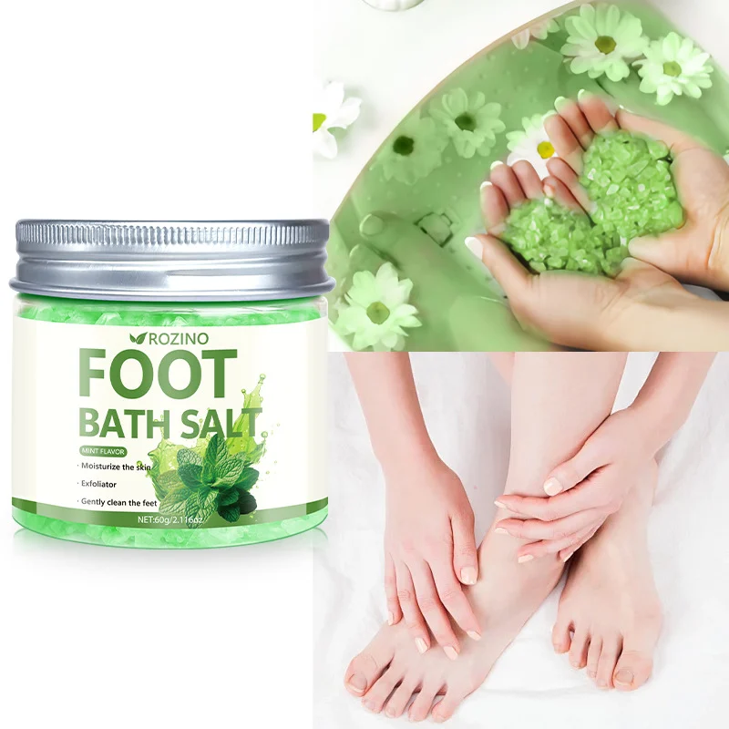 Mint Sea Salt Foot Bath Salt Exfoliating Scrub for Smooth and Hydrated Feet 60g
