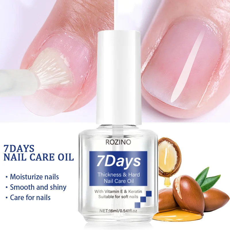 Nail Care Oil ROZINO 7Days Nail Strengthener and Cuticle Nourishing Treatment with Vitamin E & Keratin