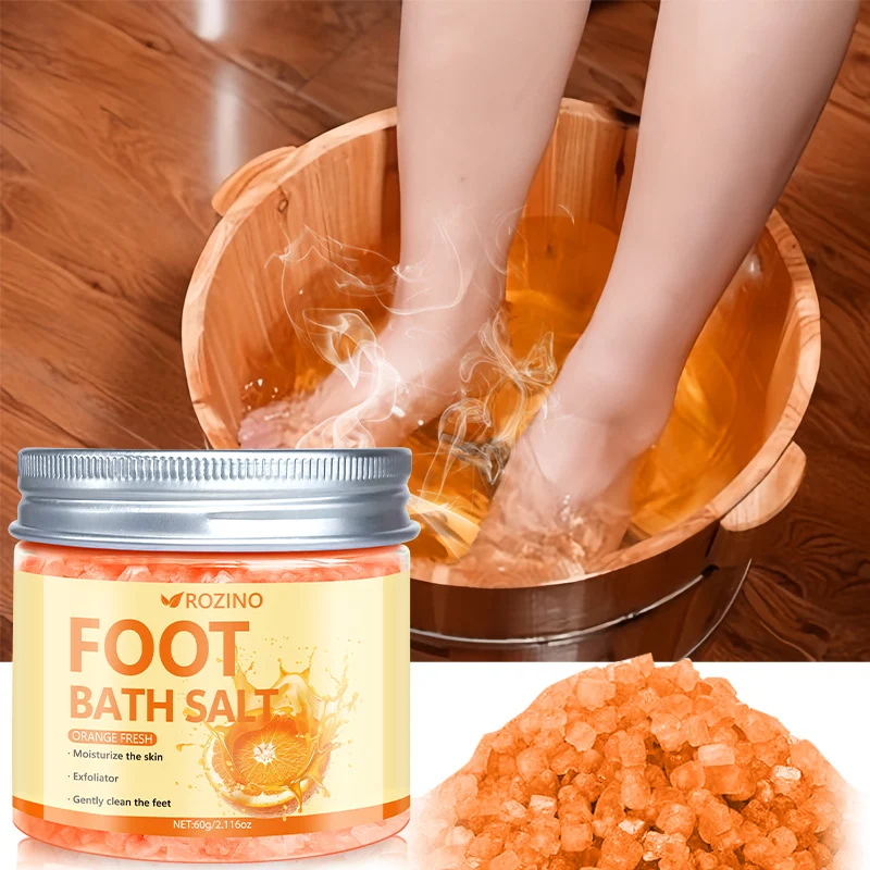Foot Bath Salt Orange Sea Salt Exfoliating Scrub for Dead Skin and Callus Removal 60g