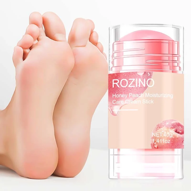 Peach Moisturizing Care Stick for Dry Cracked Hands and Feet, ROZINO 40g Repair Balm for Peeling and Calluses