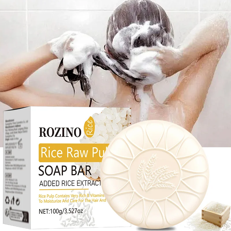 Rice Shampoo Soap Bar for Hair Growth and Oil Control ROZINO 100g