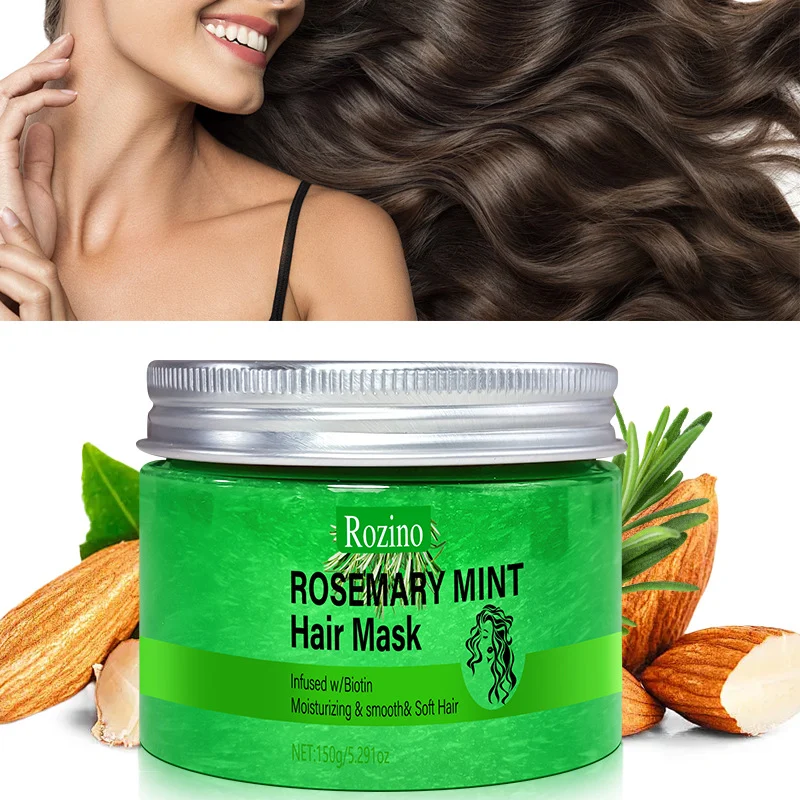 Rosemary Mint Hair Mask Biotin Infused Deep Conditioner for Damaged Hair 150g Strengthening & Smoothing Treatment