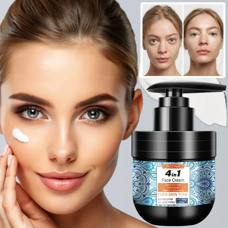 Face Cream ROZINO 4-in-1 Moisturizing & Hydrating Skin Care with Niacinamide and Hyaluronic Acid