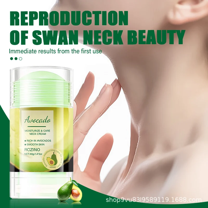 Avocado Neck Cream - ROZINO Lifting & Firming Anti-Aging Moisturizer for Wrinkles & Fine Lines - 40g