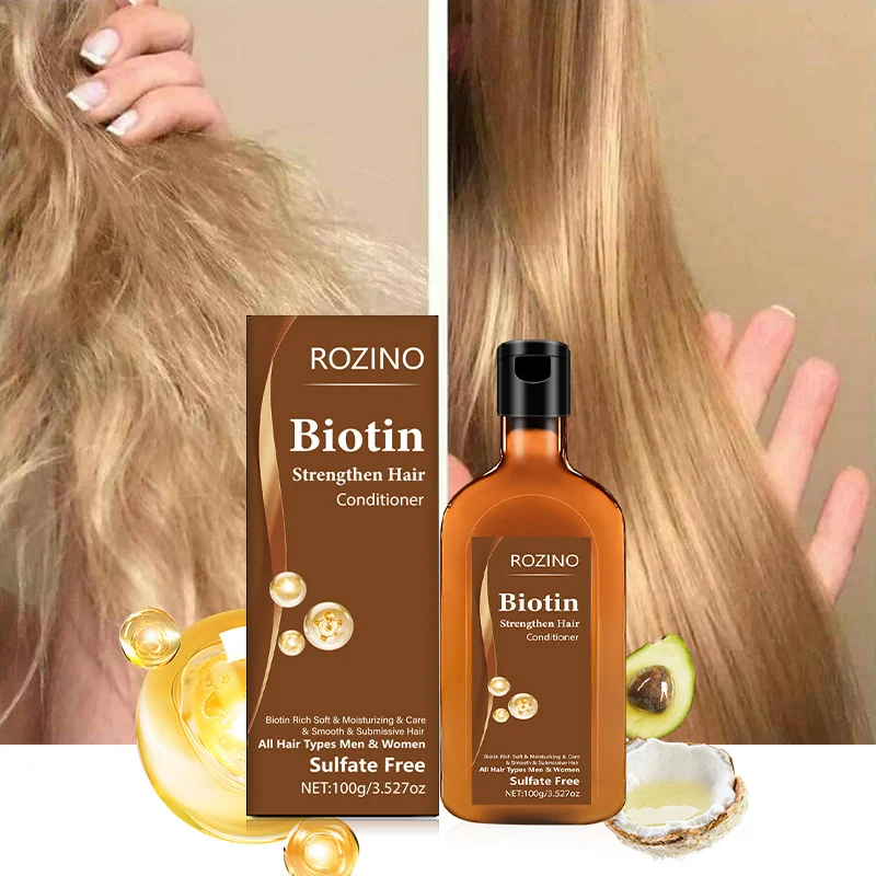 Biotin Hair Conditioner Repair Treatment - Sulfate Free Anti-Frizz Formula for Dry & Damaged Hair (100g)