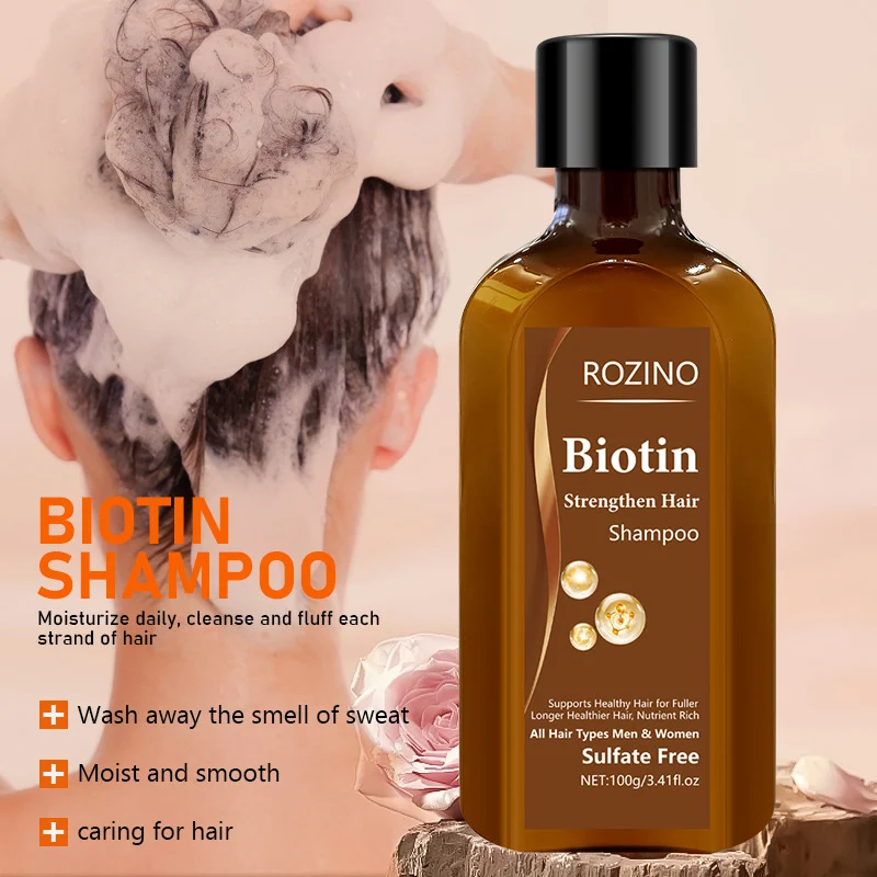 Biotin Shampoo ROZINO Hair Strengthening & Volumizing Deep Clean Anti-Dandruff 100g