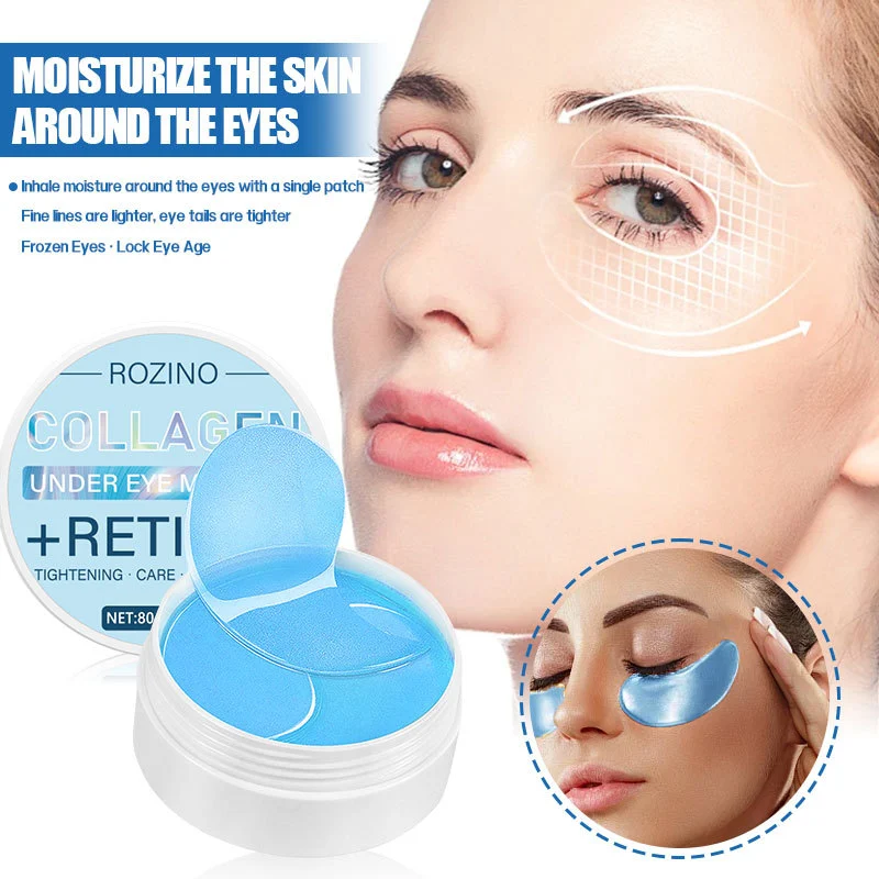 Collagen Eye Mask ROZINO Retinol Under Eye Patches for Tightening, Hydrating, and Repairing Fine Lines (80g)