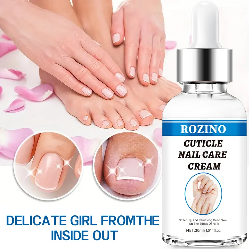 ROZINO Cuticle Nail Care Cream - Moisturizing Dead Skin Softener & Nail Strengthener (30ml)