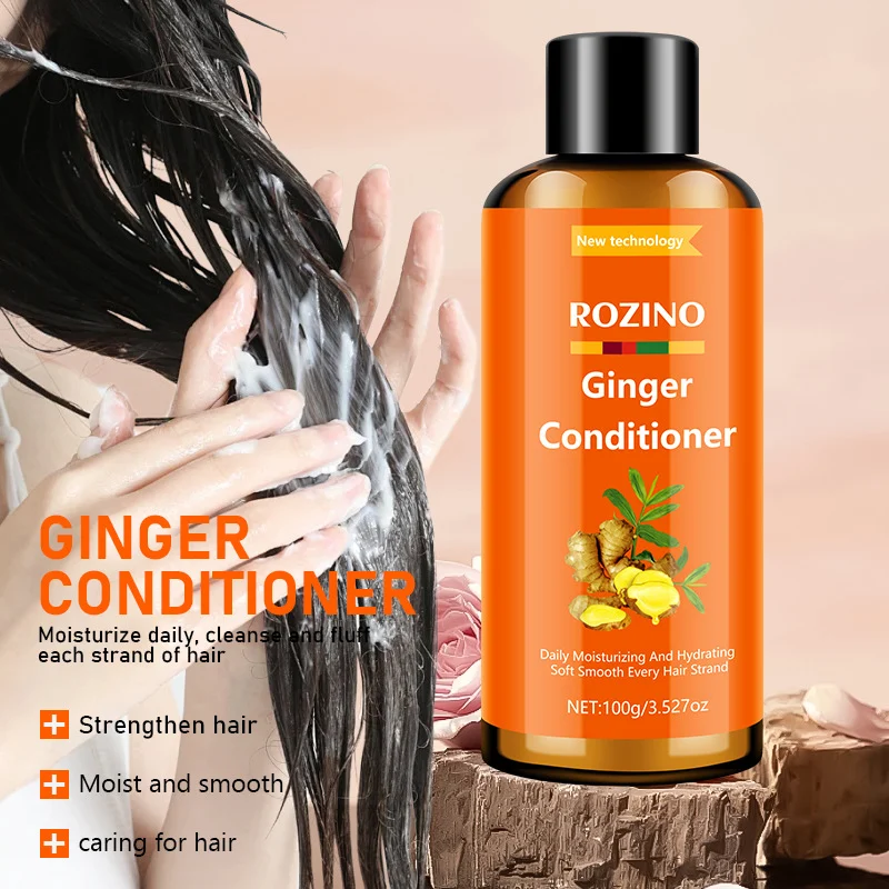 ROZINO Ginger Conditioner - Strengthening & Moisturizing Hair Mask with Keratin & Coconut Oil (100g)