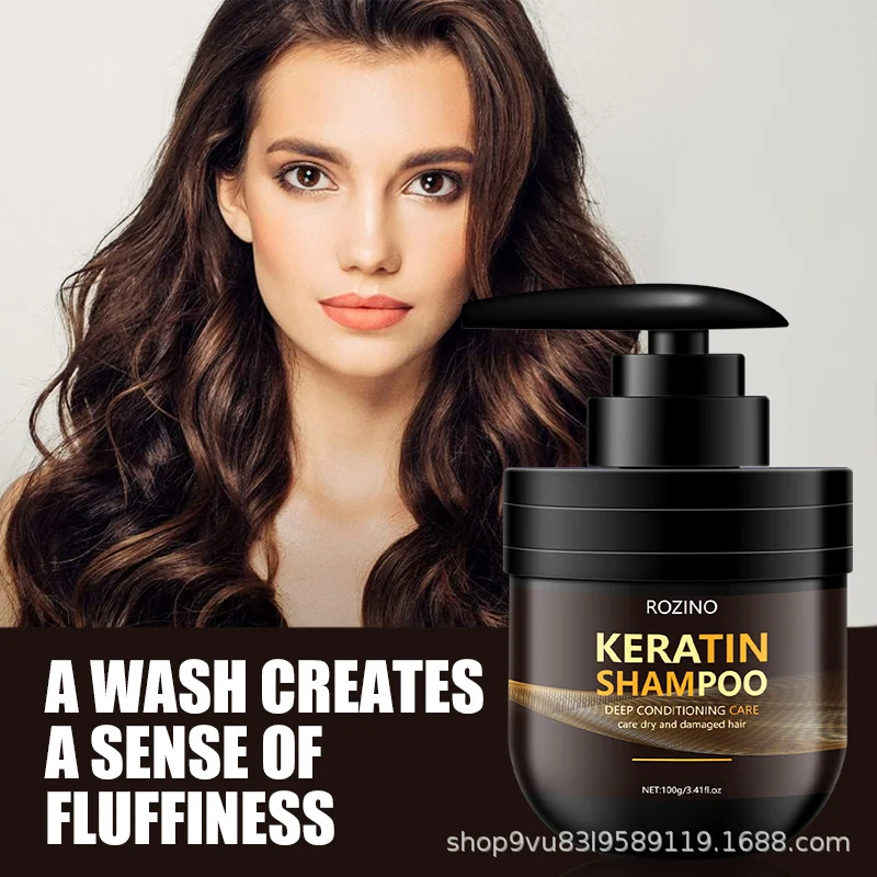 Keratin Shampoo Deep Conditioning Repair for Dry Damaged Hair - Anti-Dandruff Smoothing Treatment with Fo-Ti & Castor Oil