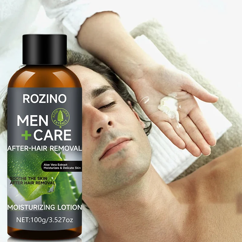 Men's After Shave Lotion Post Hair Removal Moisturizer with Aloe Vera Soothing Cream for Body & Face 100g