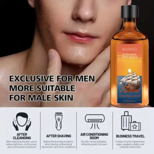 ROZINO Men's Aftershave Lotion - Soothing Post-Shave Hydration & Pore Minimizer with Hyaluronic Acid (100ml)