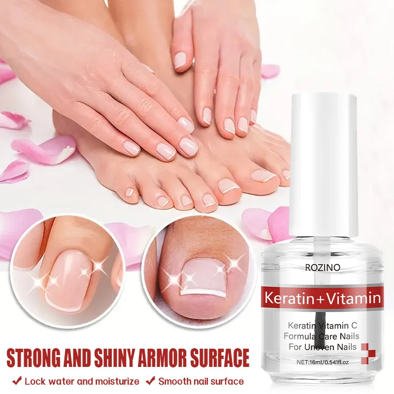 Nail Care Oil ROZINO Vitamin C & Keratin Cuticle Revitalizer for Dry Nails & Hangnails (16ml)
