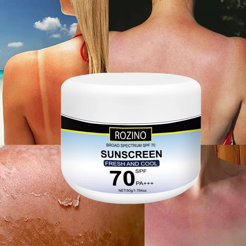 ROZINO SPF 70 Sunscreen Broad Spectrum PA+++ - Refreshing Non-Greasy UV Isolation Cream for Face & Body (50g)