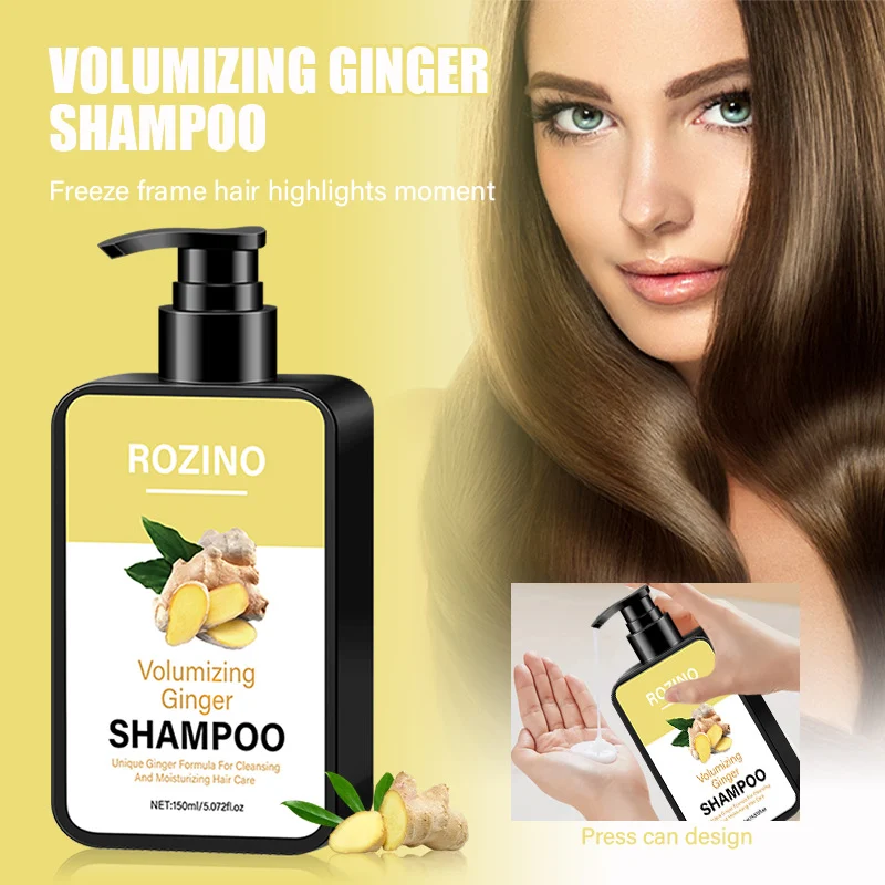 ROZINO Volumizing Ginger Shampoo - Anti-Hair Loss & Deep Cleansing Scalp Care for Oily Hair (150ml)