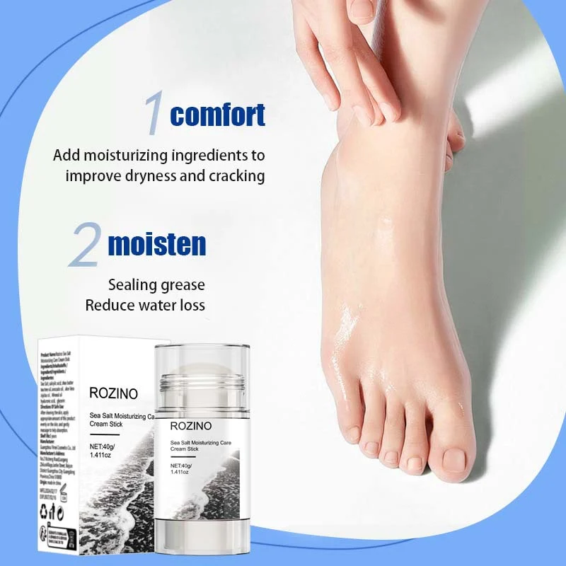 Sea Salt Moisturizing Stick for Hands and Feet - Anti-Cracking & Repairing Balm for Dry Skin, 40g
