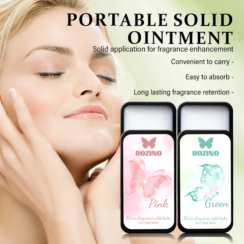 Solid Perfume Balm Set Portable Long Lasting Floral Fragrance for Men & Women (2-Pack)