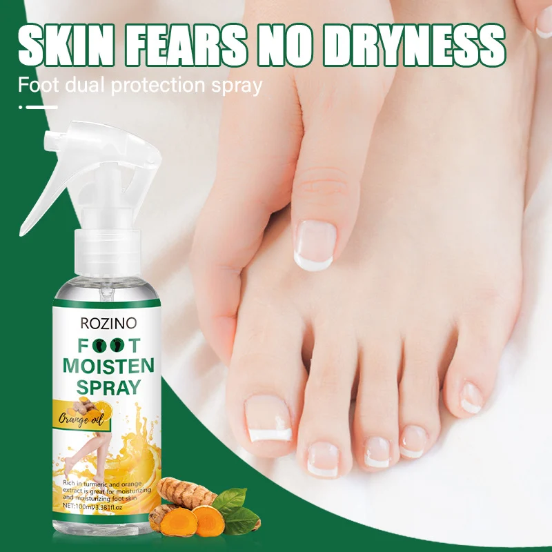 Turmeric Foot Spray for Exfoliating and Moisturizing ROZINO Orange Oil Foot Care 100ml