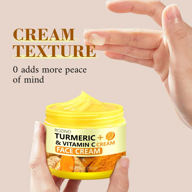 turmeric-vitamin-c-face-cream-rozino-spu810528407156-1 Turmeric Vitamin C Face Cream for Brightening & Hydrating - ROZINO 50g Moisturizer for Dull Skin and Oil Balance