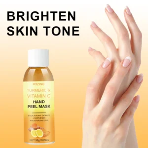 Turmeric Vitamin C Hand Peel Mask - Brightening Exfoliator & Moisturizing Repair Cream for Dry Cracked Hands