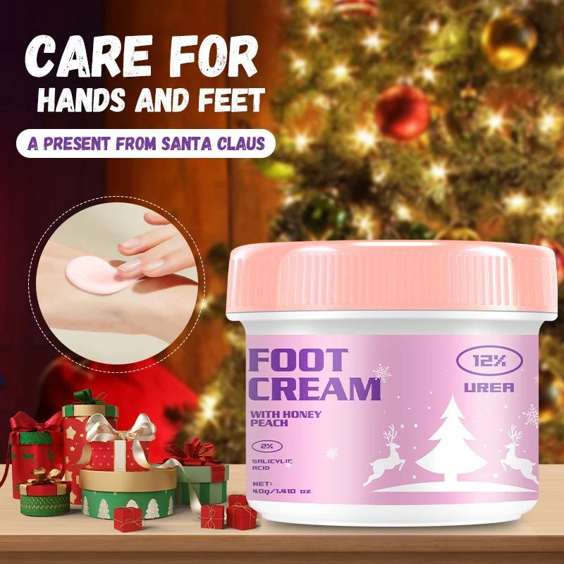 12% Urea Hand and Foot Cream with Honey Peach & Salicylic Acid - Deep Moisturizing Repair for Dry Cracked Skin (Christmas Edition)