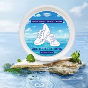 White Shoe Cleaning Cream Multi-Functional Stain Remover and Whitening Paste with Sponge 100g
