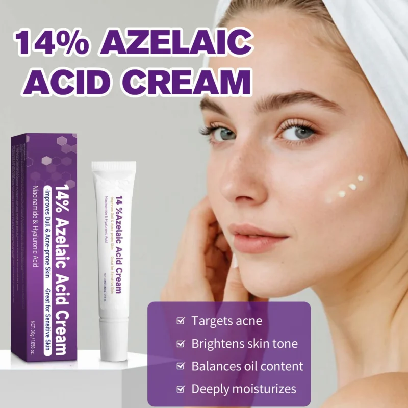 14% Azelaic Acid Cream - Acne Treatment & Dark Spot Remover with Niacinamide & Hyaluronic Acid (30g)