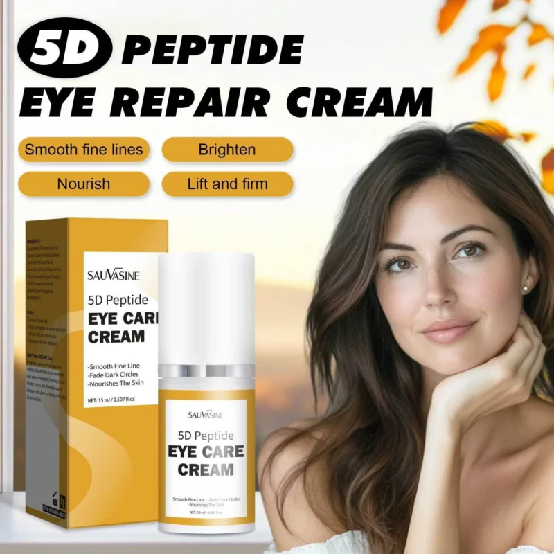 5D Peptide Eye Cream for Dark Circles and Fine Lines - SAUVASINE Lifting & Firming Eye Repair Cream 15ml