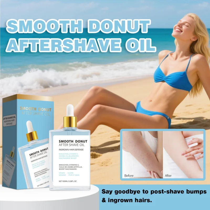 After Shave Oil for Ingrown Hair Defense - Deep Moisturizing & Soothing Post-Hair Removal Treatment with Bakuchiol & Vitamin C