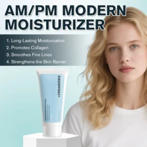 AM/PM Modern Moisturizer for Skin Barrier Repair and Collagen Support - 60g Ceramide & Peptide Face Cream